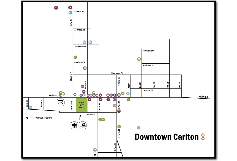 Map of Downtown Carlton by Carlton Business Association